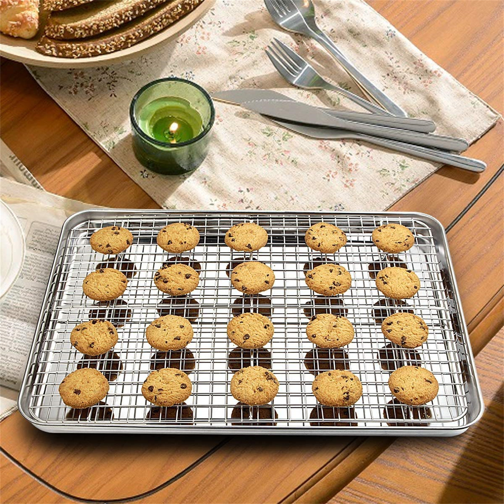Belfry Kitchen Baking Sheet And Rack [2 Baking Sheets + 2 Racks ...